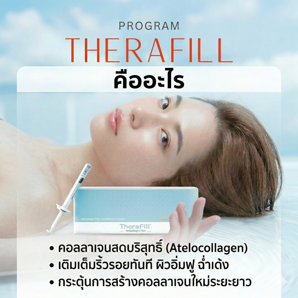 TheraFill คืออะไร โปรแกรมฟื้นฟูผิวด้วย Atelocollagen Waleerat Clinic